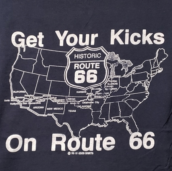 Shirts | Get Your Kicks On Route 66 Vintage 9s Tshirt | Poshmark